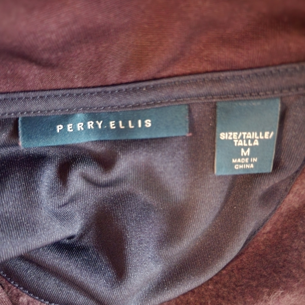 Perry Ellis Men's Quarter Zip Cotton Blend Sweater - Picture 7 of 9